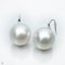 Approx. 12.0 mm, White South Sea Pearl, Fish Hooks Spoon Earrings