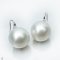 Approx. 12.0 mm, White South Sea Pearl, Fish Hooks Spoon Earrings