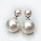 Approx. 7.0 and 13.0 mm, Akoya and White South Sea Pearl, Front Back Twin Pearl Double Stud Earrings