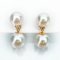 Approx. 7.0 mm, Akoya Pearl, Dangle Jacket Chain Pearl Stud Pearl Earrings