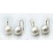 Approx. 9.0 mm, White South Sea Pearl, Fish Hooks Spoon Earrings