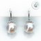 7.69 mm and 7.83 mm, Akoya Pearl, Diamond Bar Dangle Pearl Fish Hooks Earrings