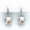 7.69 mm and 7.83 mm, Akoya Pearl, Diamond Bar Dangle Pearl Fish Hooks Earrings