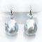 12.77 mm and 12.91 mm, White South Sea Pearl, Fish Hooks Diamond Jacket Dangle Pearl Earrings