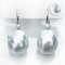 12.77 mm and 12.91 mm, White South Sea Pearl, Fish Hooks Diamond Jacket Dangle Pearl Earrings