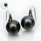 Approx. 11.0 mm, Tahitian Pearl, Fish Hooks Spoon Pearl Earrings