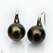 Approx. 11.0 mm, Tahitian Pearl, Fish Hooks Spoon Pearl Earrings