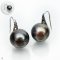 Approx. 12.0 - 13.0 mm, Tahitian Pearl, Fish Hooks Spoon Pearl Earrings