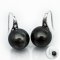 Approx. 11.0 - 12.0 mm, Tahitian Pearl, Fish Hooks Spoon Pearl Earrings