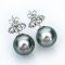 13.05 mm and 13.12 mm, Pewter Gray, Tahitian Pearl, Stud Pearl Earrings