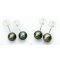 Approx. 8.0 mm, Hanashinju, Tahitian Pearl, Stud Pearl Earrings