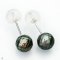 Approx. 8.0 mm, Hanashinju, Tahitian Pearl, Stud Pearl Earrings