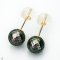 Approx. 8.0 mm, Hanashinju, Tahitian Pearl, Stud Pearl Earrings