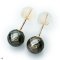 Approx. 8.0 mm, Hanashinju, Tahitian Pearl, Stud Pearl Earrings