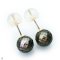 Approx. 8.0 mm, Hanashinju, Tahitian Pearl, Stud Pearl Earrings