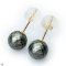 Approx. 8.0 mm, Hanashinju, Tahitian Pearl, Stud Pearl Earrings