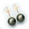 Approx. 8.0 mm, Hanashinju, Tahitian Pearl, Stud Pearl Earrings