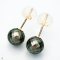 Approx. 8.0 mm, Hanashinju, Tahitian Pearl, Stud Pearl Earrings