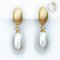 8.8 mm and 8.9 mm, Freshwater Pearl, Crescent Dangle Pearl Earrings