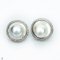 Approx. 23.0 mm, Blister Mabe, White South Sea Pearl, Cocktail Zircon Stud Pearl Earrings