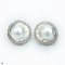 Approx. 23.0 mm, Blister Mabe, White South Sea Pearl, Cocktail Zircon Stud Pearl Earrings