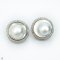 Approx. 23.0 mm, Blister Mabe, White South Sea Pearl, Cocktail Zircon Stud Pearl Earrings