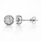 (IGI) 1.08 ct, Laboratory Grown Diamond (Round Brilliant, HPHT, 1.08 ct, D, VVS 2) and 0.09 ct Laboratory Grown Diamond, Four Prongs Solitaire Diamond, Diamond Paved Base Stud Earrings