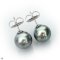 Approx. 10.0 - 11.0 mm, Aloe Vera Gray, Tahitian Pearl, Stud Pearl Earrings