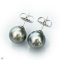 Approx. 10.0 - 11.0 mm, Aloe Vera Gray, Tahitian Pearl, Stud Pearl Earrings