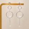 Approx. 4.0 - 6.0 mm, Freshwater Pearl, Chain Ring Dangle Pearl Stud Earrings