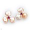 Approx. 10.0 - 11.0 mm, Freshwater Pearl, Pearl Flower Stud Earrings