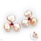 Approx. 10.0 - 11.0 mm, Freshwater Pearl, Pearl Flower Stud Earrings