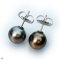 Approx. 10.0 mm, Tahitian Pearl, Stud Pearl Earrings