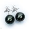 Approx. 13.0 - 14.0 mm, Tahitian Pearl, Stud Pearl Earrings