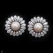 Approx. 8.0 mm, Akoya Pearl, Halo Drop CZ Jacket Stud Pearl Earrings