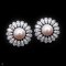 Approx. 8.0 mm, Akoya Pearl, Halo Drop CZ Jacket Stud Pearl Earrings