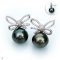 Approx. 14.0 -15.0 mm, Tahitian Pearl, Bow Vintage Pearl Stud Earrings