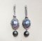 Approx. 8.0 - 12.0 mm, Tahitian Pearl, Net Locket Double Pearl Hanging for Stud Earrings