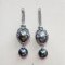 Approx. 8.0 - 12.0 mm, Tahitian Pearl, Net Locket Double Pearl Hanging for Stud Earrings