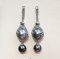 Approx. 8.0 - 12.0 mm, Tahitian Pearl, Net Locket Double Pearl Hanging for Stud Earrings