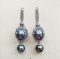 Approx. 8.0 - 12.0 mm, Tahitian Pearl, Net Locket Double Pearl Hanging for Stud Earrings