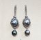 Approx. 8.0 - 12.0 mm, Tahitian Pearl, Net Locket Double Pearl Hanging for Stud Earrings