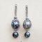 Approx. 8.0 - 12.0 mm, Tahitian Pearl, Net Locket Double Pearl Hanging for Stud Earrings