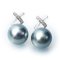 10.29 mm and 10.38 mm, Aloe Vera Gray, Tahitian Pearl, X-Diamond Stud Pearl Earrings