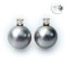 9.80 mm and 9.95 mm, Aloe Vera Gray, Tahitian Pearl, Diamond Head Stud Pearl Earrings