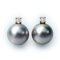 9.80 mm and 9.95 mm, Aloe Vera Gray, Tahitian Pearl, Diamond Head Stud Pearl Earrings