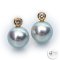 (PSL) Approx. 7.2 mm, Aurora Madama, Diamond Head Stud Pearl Earrings