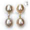 Approx. 12.0 mm, Gold South Sea Pearl, Dangle Pearl Diamond Stud Pearl Earring