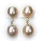 Approx. 12.0 mm, Gold South Sea Pearl, Dangle Pearl Diamond Stud Pearl Earring