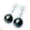 Approx. 7.0 mm, Tahitian Pearl, Stud Pearl Earrings